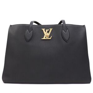 Louis Vuitton LockMe Shopper Tote Bag Noir Grain Calfskin Leather